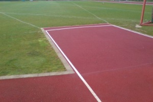 sports surface repair to javelin 